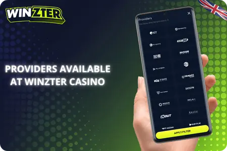 Providers available at Winzter Casino